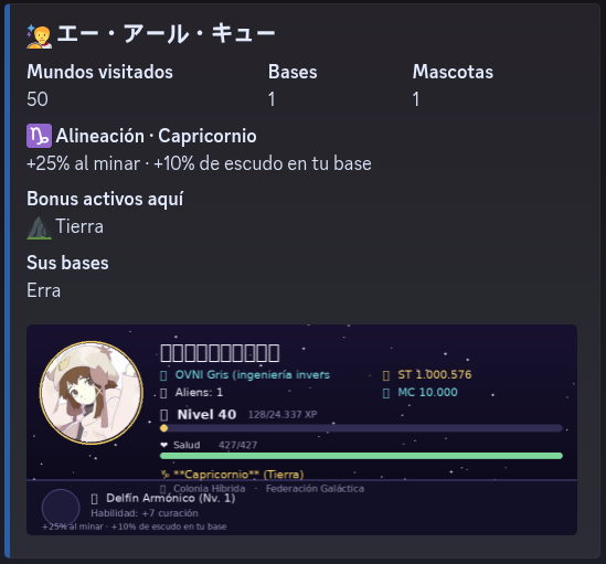 Ejemplo real del comando jugador